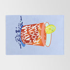 One More Bloody Mary Please, Cocktails Typography Happy Hour Alcohol, Weekend Drinks Beverages Summer Eclectic Lemon Painting Rug Gallery Image 2