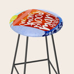 One More Bloody Mary Please, Cocktails Typography Happy Hour Alcohol, Weekend Drinks Beverages Summer Eclectic Lemon Painting Stool Gallery Image 2