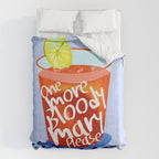 One More Bloody Mary Please, Cocktails Typography Happy Hour Alcohol, Weekend Drinks Beverages Summer Eclectic Lemon Painting Comforter Gallery Image 6