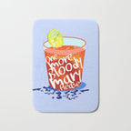 One More Bloody Mary Please, Cocktails Typography Happy Hour Alcohol, Weekend Drinks Beverages Summer Eclectic Lemon Painting Bath Mat Gallery Image 1