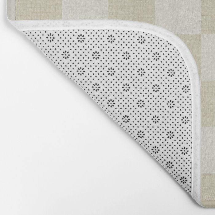 Linen Check Pattern - Mocha Brown Bath Mat Gallery Image 2