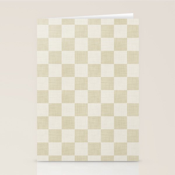 Linen Check Pattern - Mocha Brown Stationery Card Gallery Image 2