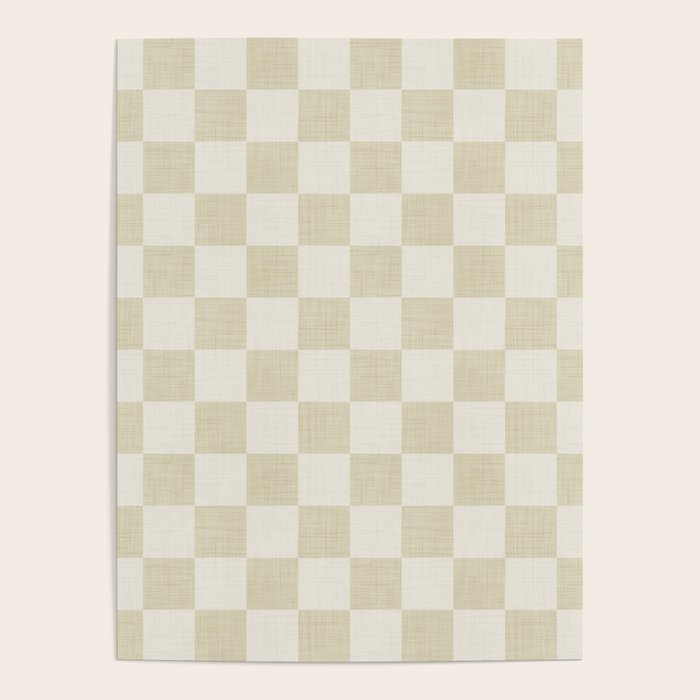 Linen Check Pattern - Mocha Brown Poster Gallery Image 4