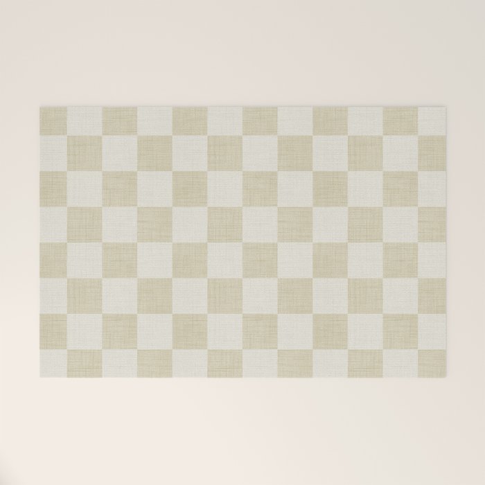 Linen Check Pattern - Mocha Brown Welcome Mat Gallery Image 1