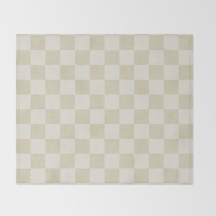 Linen Check Pattern - Mocha Brown Throw Blanket Gallery Image 2