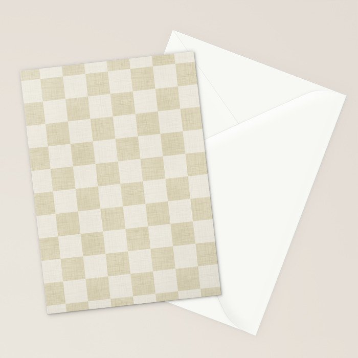 Linen Check Pattern - Mocha Brown Stationery Card Gallery Image 2