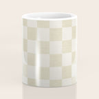 Linen Check Pattern - Mocha Brown Coffee Mug Gallery Image 4