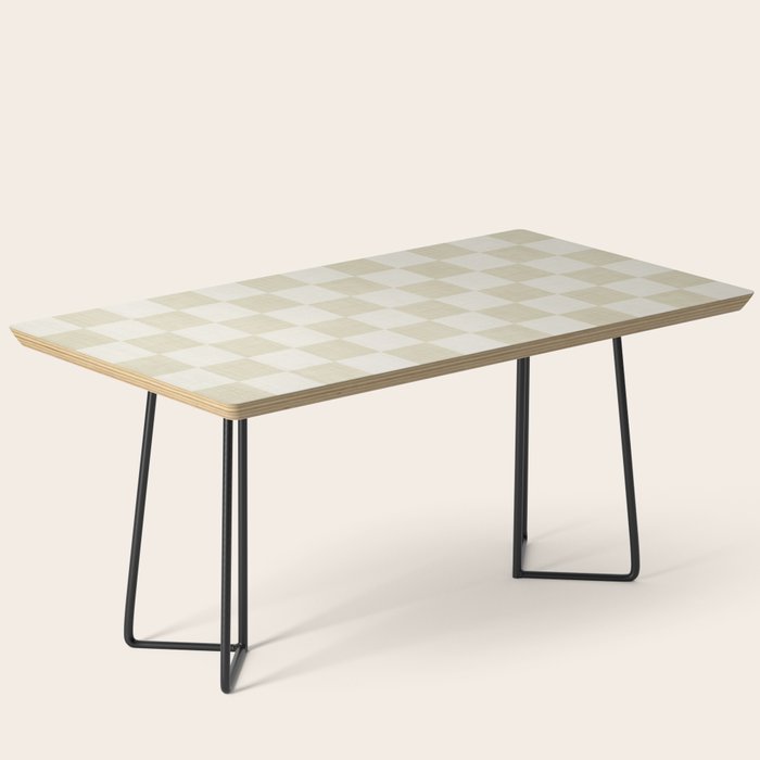 Linen Check Pattern - Mocha Brown Coffee Table Gallery Image 1