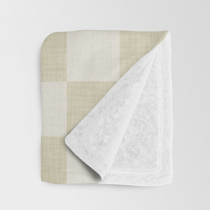 Linen Check Pattern - Mocha Brown Throw Blanket Gallery Image 3