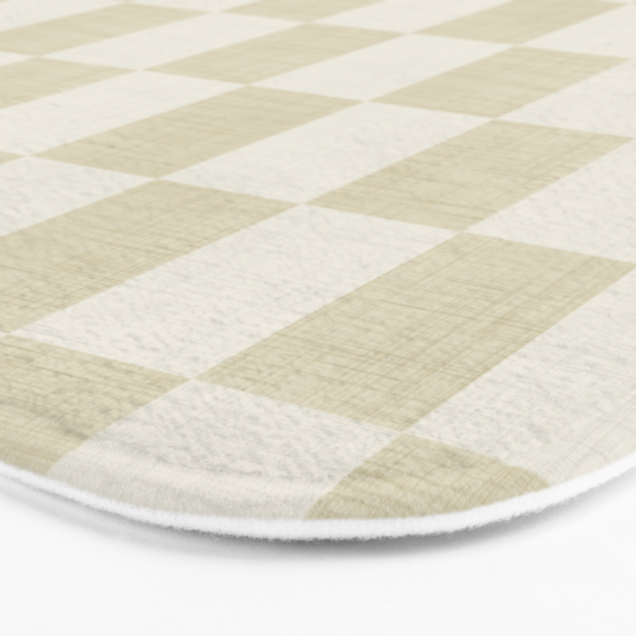 Linen Check Pattern - Mocha Brown Bath Mat Gallery Image 3