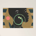 Abstract Art Tropical Girl Welcome Mat Gallery Image 1