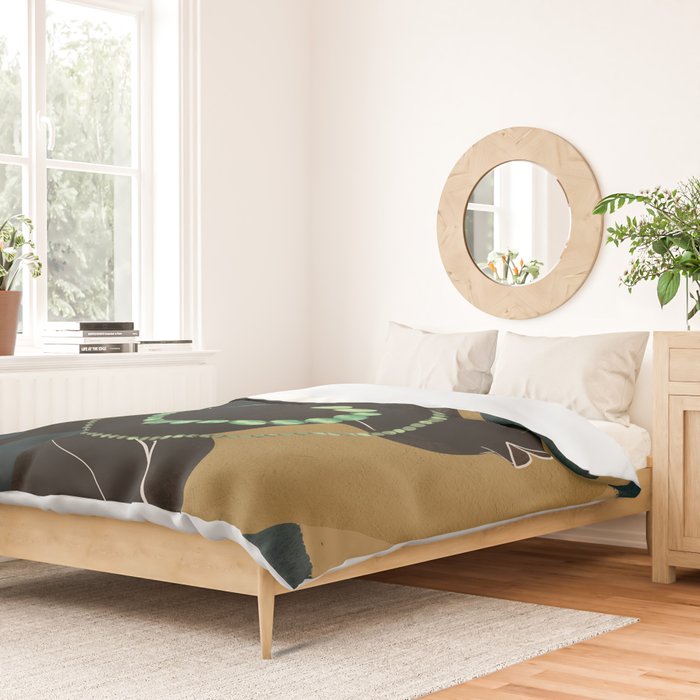 Abstract Art Tropical Girl Duvet Cover Gallery Image 2