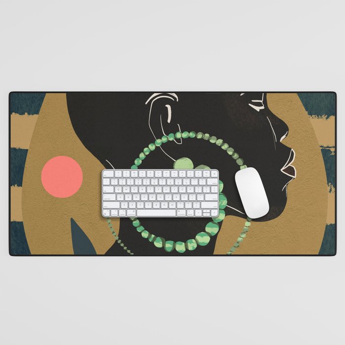 Abstract Art Tropical Girl Desk Mat Gallery Image 1