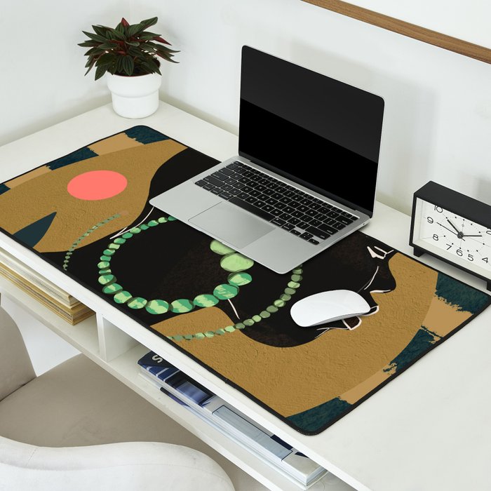Abstract Art Tropical Girl Desk Mat Gallery Image 2