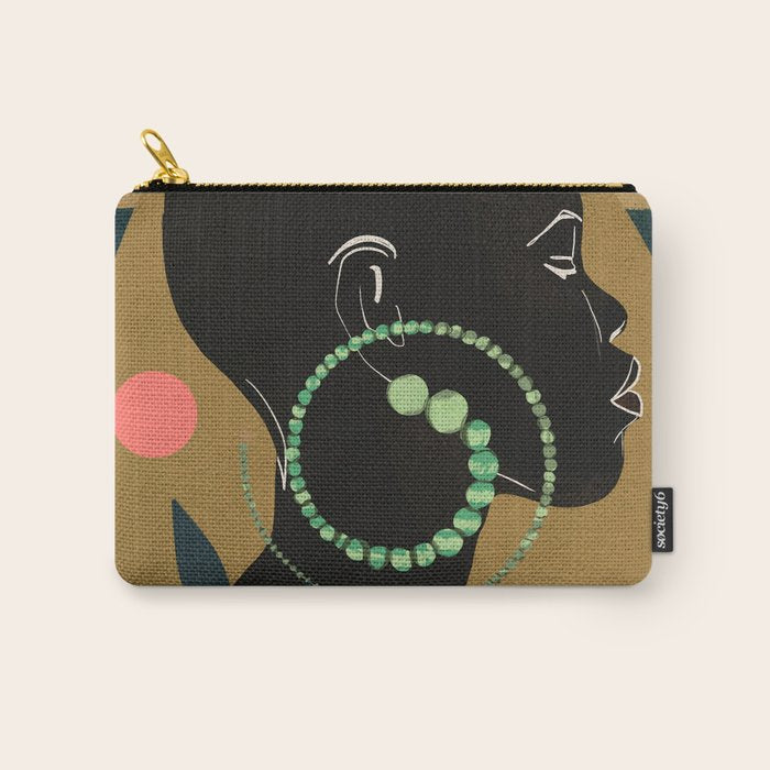Abstract Art Tropical Girl Carry All Pouch Gallery Image 1