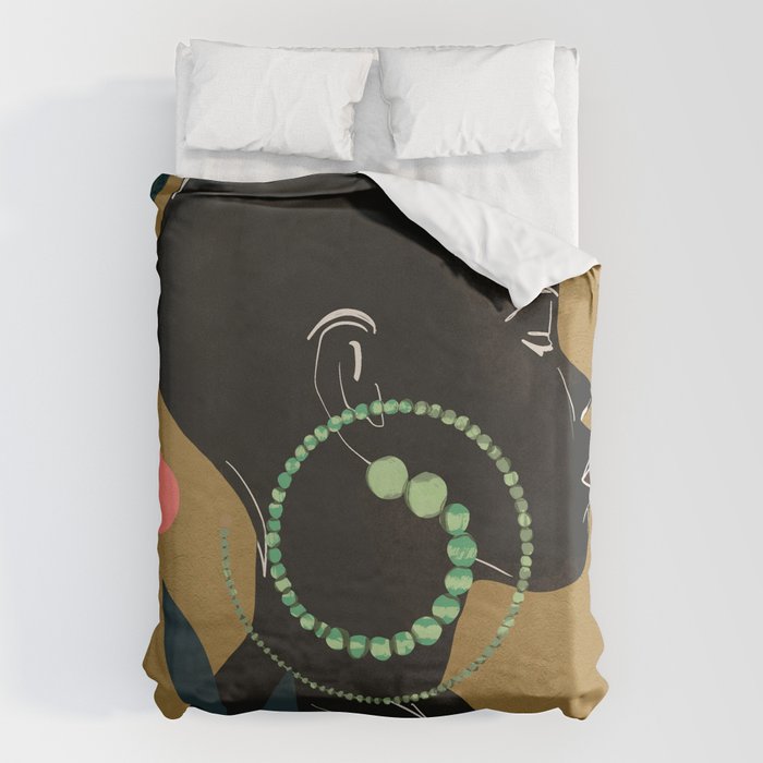 Abstract Art Tropical Girl Duvet Cover Gallery Image 1
