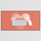 Love birds sitting on a tree Desk Mat Gallery Image 1