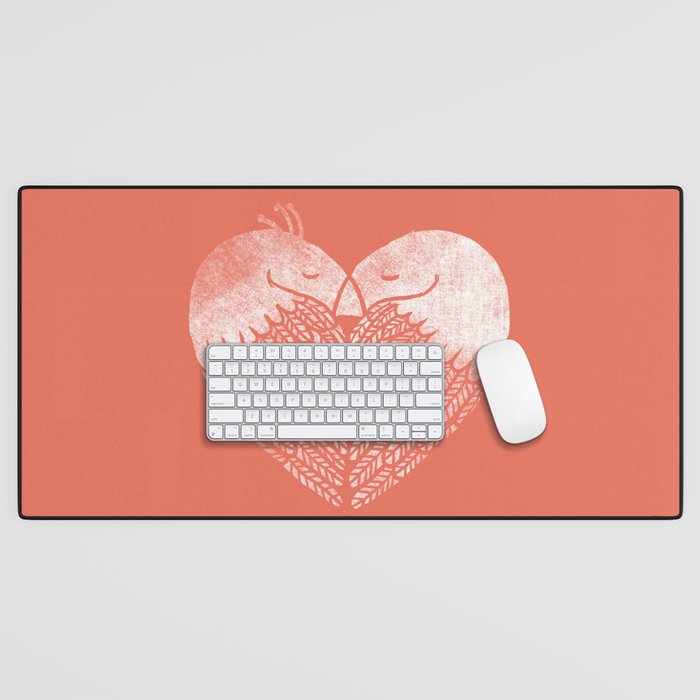 Love birds sitting on a tree Desk Mat Gallery Image 1