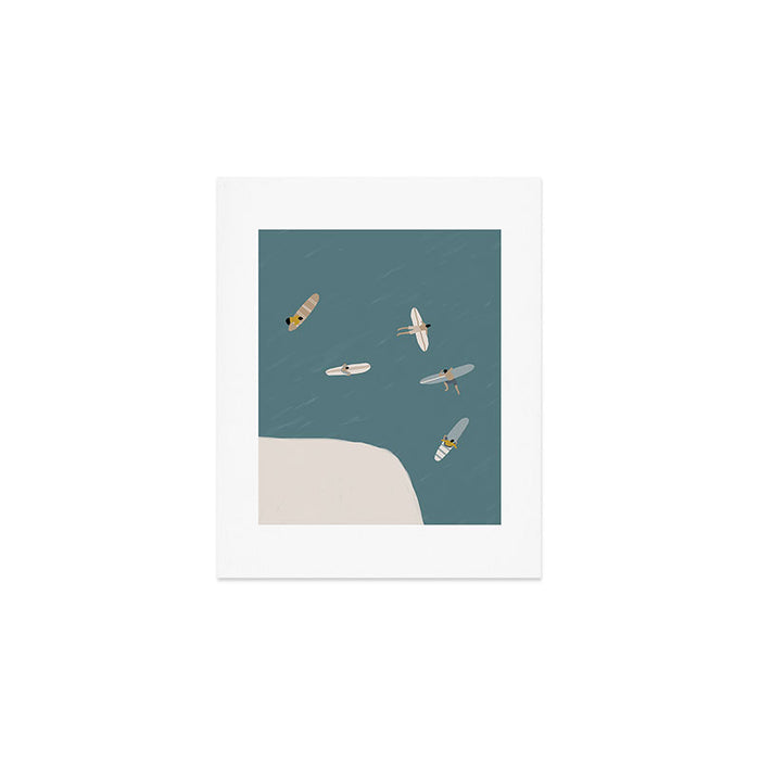Surfers Surfing at the Sea Art Print Gallery Image 1