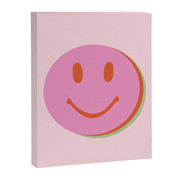 70s retro pink smiles pattern  Canvas Print Gallery Image 1