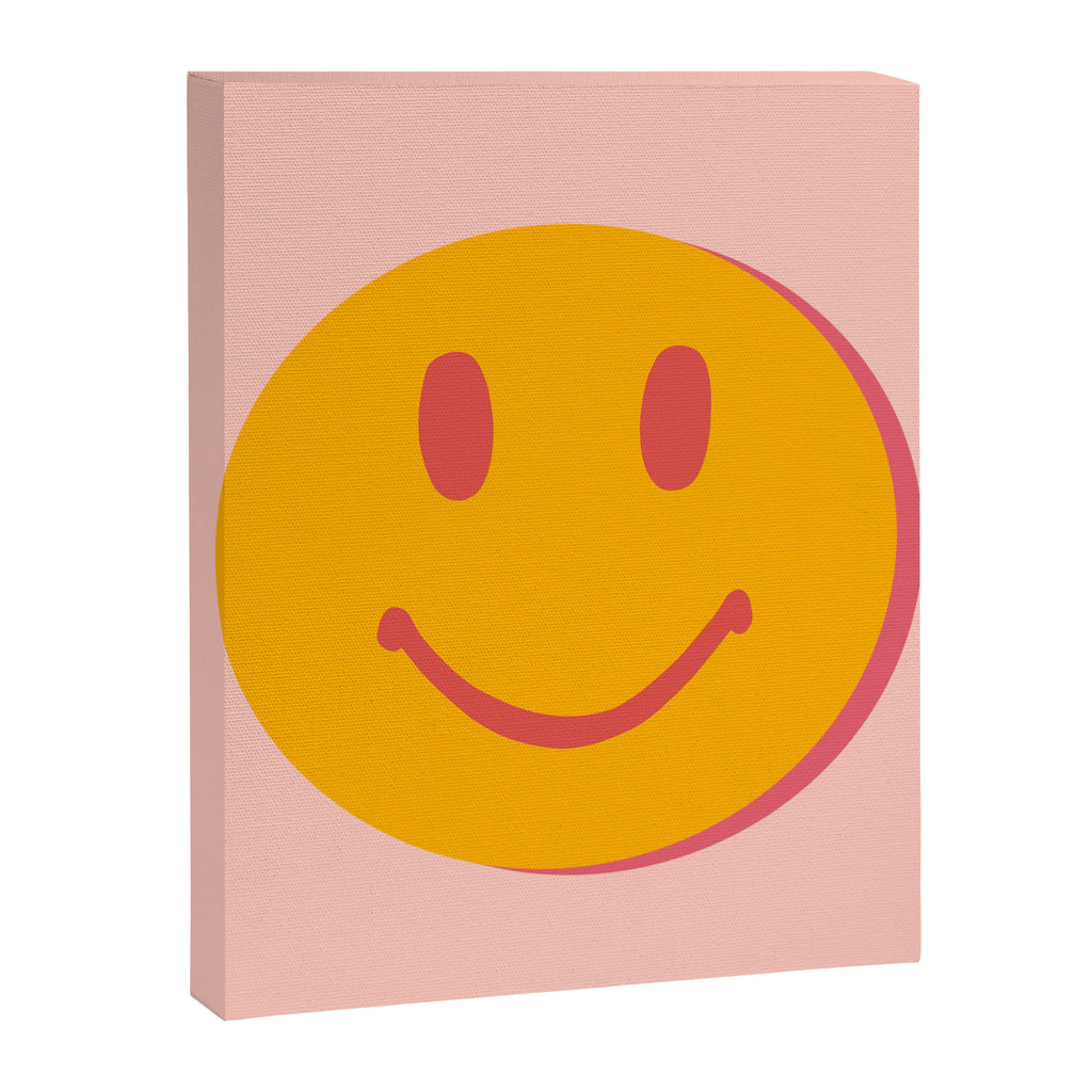 70s retro yellow smile face illustration  Canvas Print Gallery Image 8
