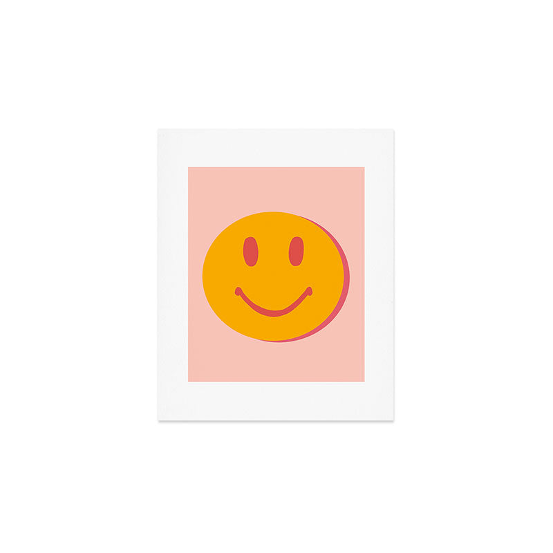 70s retro yellow smile face illustration  Art Print Gallery Image 1