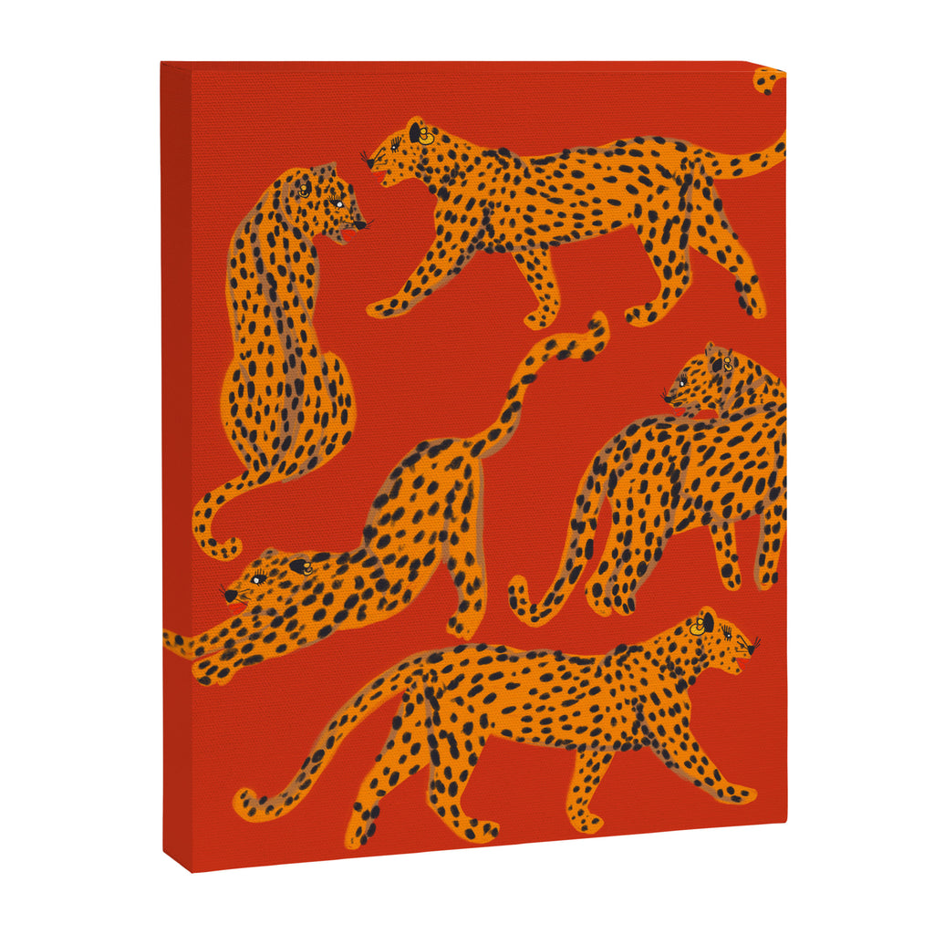 Abstract modern cats with red lips and earnings  Canvas Print Gallery Image 8