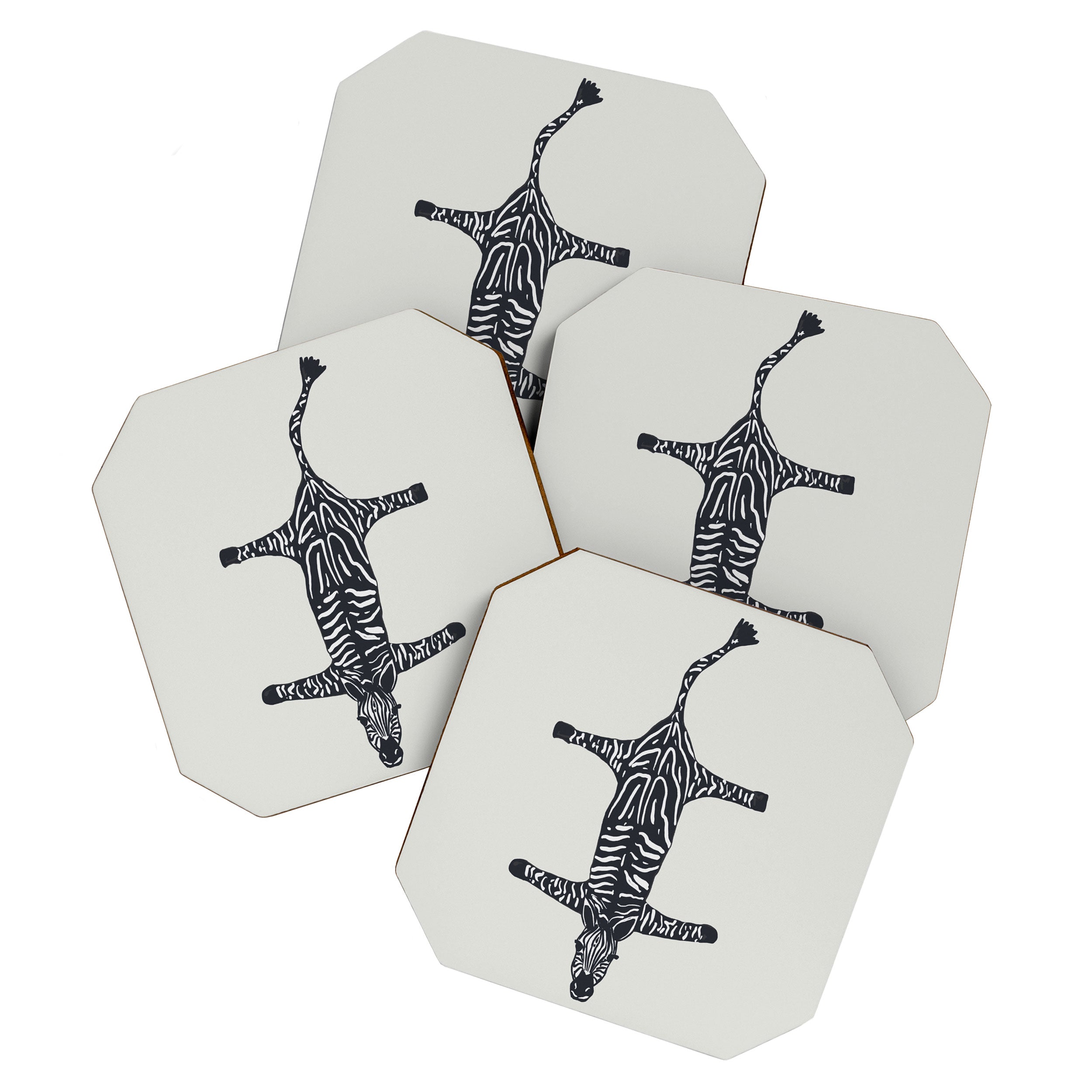 Abstract modern minimalistic zebras pattern  Coaster Gallery Image 1