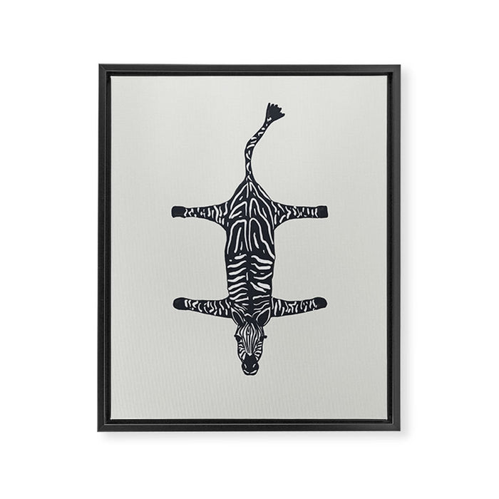Abstract modern minimalistic zebras pattern  Framed Canvas Print Gallery Image 1