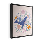 Adorable Whale and Sea Life illustration Framed Canvas Print Gallery Image 2