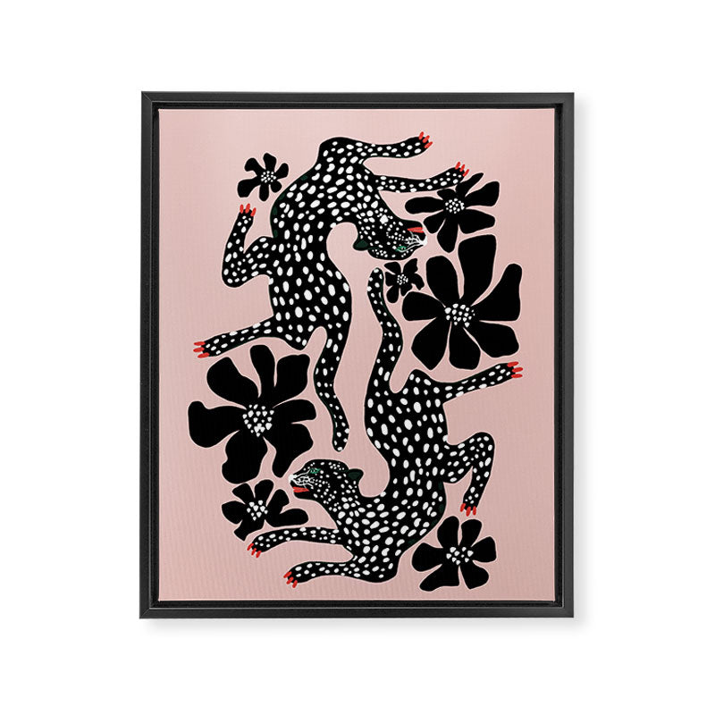 Black cheetah dance Framed Canvas Print Gallery Image 8