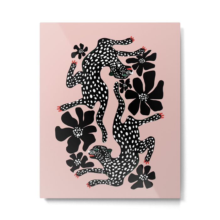 Black cheetah dance Metal Print Gallery Image 1