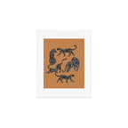 Black cheetah in sundial brown background  Art Print Gallery Image 1