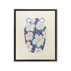 Blue Floral Folk Vase Framed Canvas Print Gallery Image 6