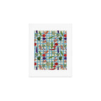 Blue Gingham Farmers Market Pattern Art Print Gallery Image 1