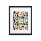 Blue Gingham Farmers Market Pattern Framed Art Print Gallery Image 6
