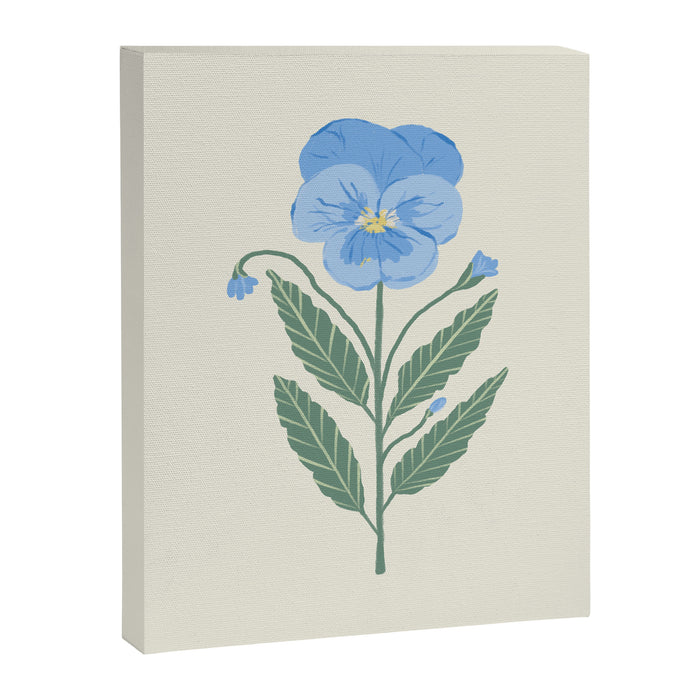 Blue Pansy Floral Repeat Canvas Print Gallery Image 1