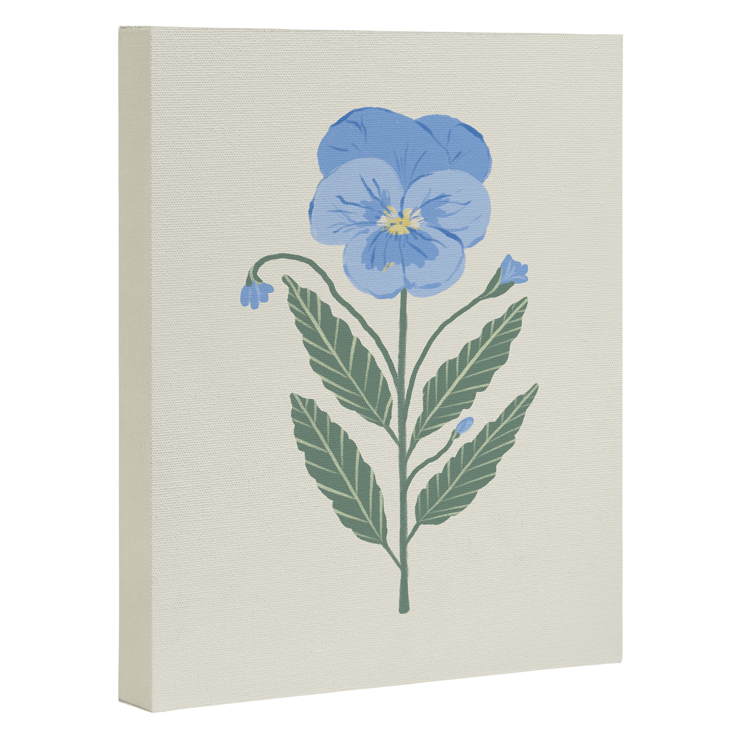 Blue Pansy Floral Repeat Canvas Print Gallery Image 3