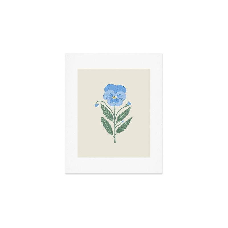 Blue Pansy Floral Repeat Art Print Gallery Image 1