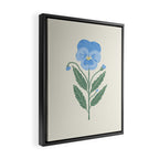 Blue Pansy Floral Repeat Framed Canvas Print Gallery Image 2