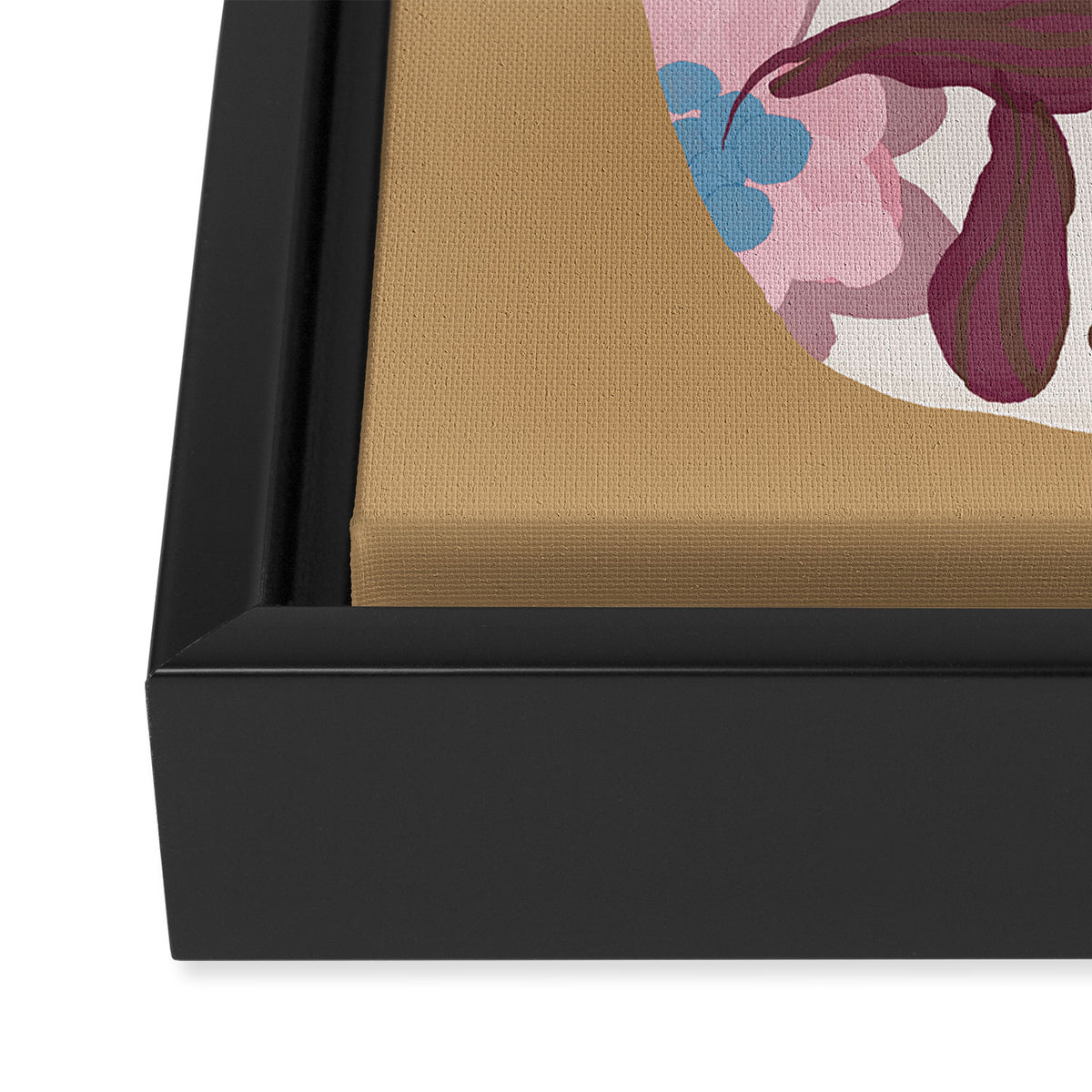 Blush Folk Floral Vase Framed Canvas Print Gallery Image 3