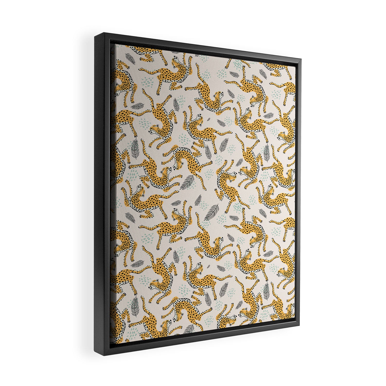 Bohemian jungle cats Framed Canvas Print Gallery Image 2