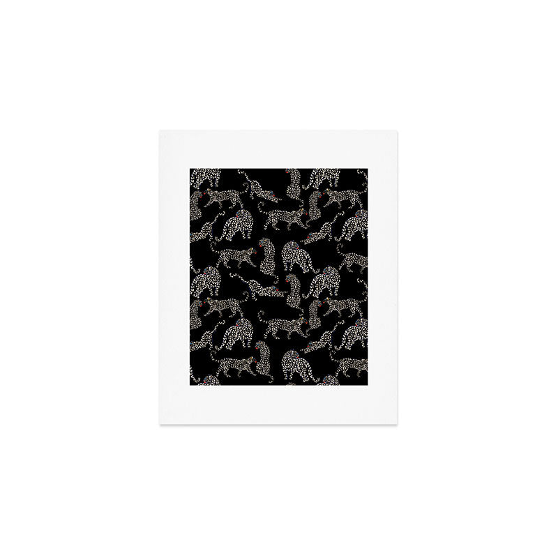 Boho modern black cheetah  Art Print Gallery Image 1