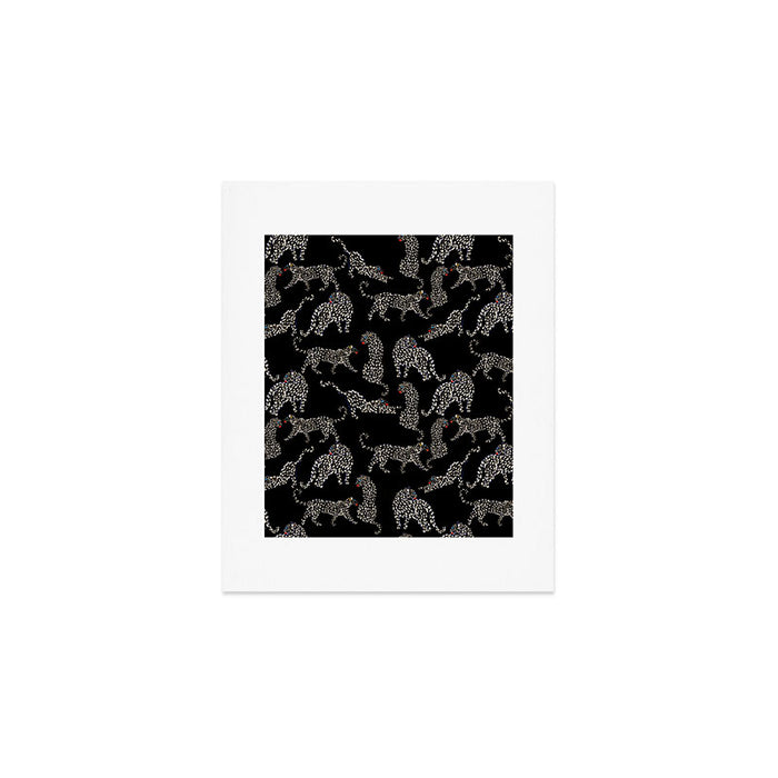 Boho modern black cheetah  Art Print Gallery Image 1