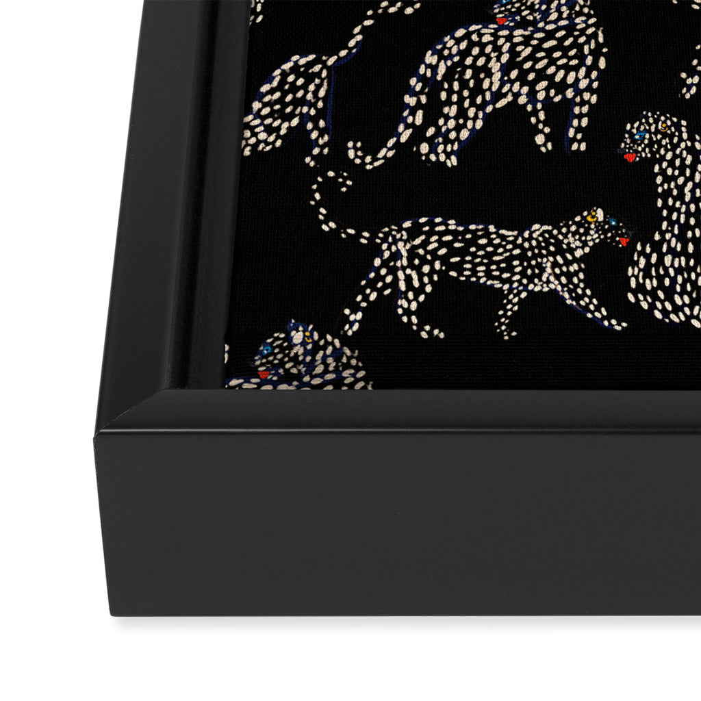 Boho modern black cheetah  Framed Canvas Print Gallery Image 3