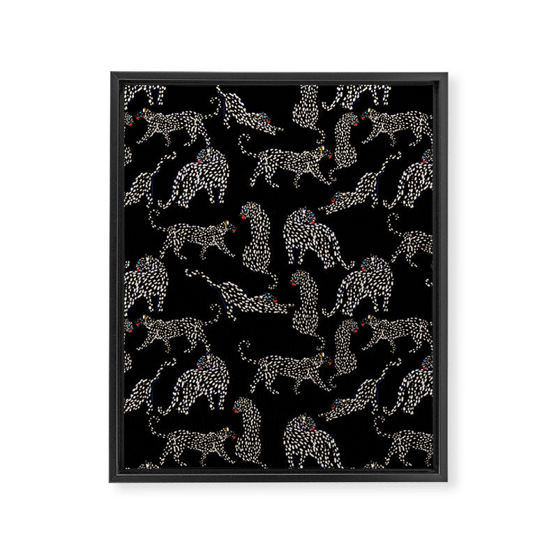 Boho modern black cheetah  Framed Canvas Print Gallery Image 8