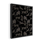 Boho modern black cheetah  Framed Canvas Print Gallery Image 2