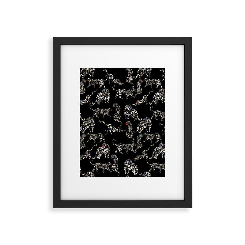 Boho modern black cheetah  Framed Art Print Gallery Image 4