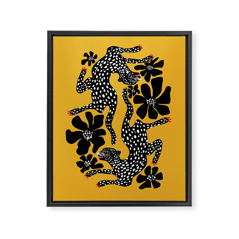 Bold cheetah dance Framed Canvas Print Gallery Image 8