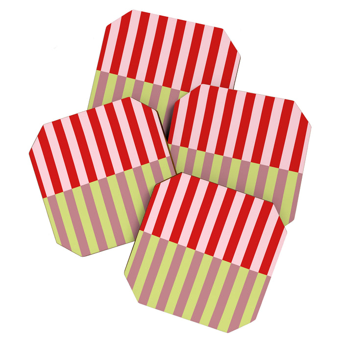 Bold colors stripes design Coaster Gallery Image 1